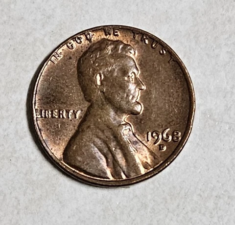 1968 D Lincoln penny (Rare) In God We Trust and L on edge Mint mark Error Cover