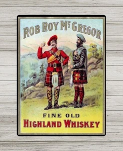 Vintage Metal Signs, Rob Roy Scotch Whiskey retro bar pub sign, mancave plaque - Picture 1 of 1