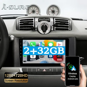 Für Smart Fortwo 451 2010-2015 2+32GB Android 14 Autoradio GPS Navi Carplay - Bild 1 von 16