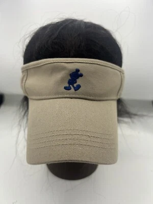 Disney MICKEY MOUSE Sun Visor Hat Cap ADJUSTABLE Beige Embroidered — 第 1/4 张图片