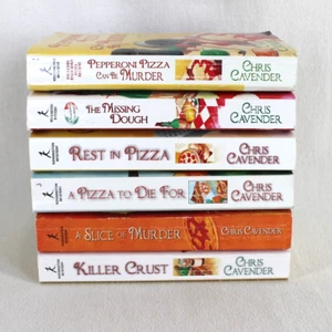Pizza Lovers Mystery Books Lot of 6 Chris Cavender Paperback Series - Picture 1 of 3