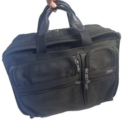 Tumi Ballistic Alpha Expanding Rolling Travel Carry On Business Briefcase Wheels - Image 1 of 4