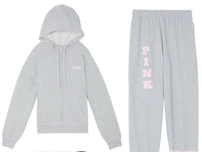 Sudadera Victoria’s Secret Rosa, Brezo, Gris Hiedra Polar, Nueva Con Etiquetas Foto 1 de 4