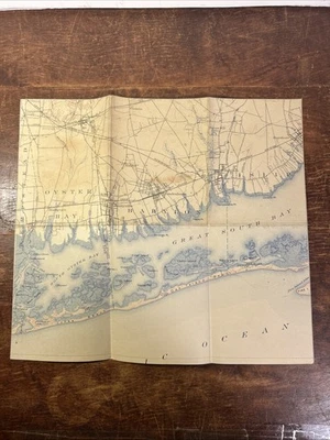 1913 Geological Survey Topographic Map New York Long Island Oyster Bay Jones - Image 1 of 4