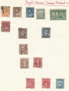 Canada PERFIN Lot ROYAL & QUEENS INSURANCE MONTREAL George V Admirals 2ND TYPE - Picture 1 of 1