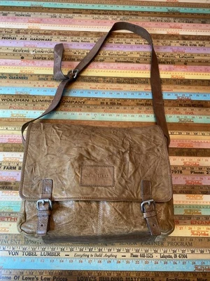 Bolsa carteiro de couro vintage COLE HAAN unissex laptop ombro $399 angústia - Imagem 1 de 4