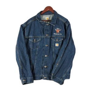 Chaqueta de mezclilla Carhartt ropa de trabajo de camionero J291 ABL azul oscuro para hombre 2XL USADA EN EXCELENTE ESTADO - Imagen 1 de 12