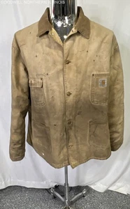 VTG Men's Carhartt Blanket Lined Chore Jacket Size Measured C:29" L:31" S:26" - Picture 1 of 6