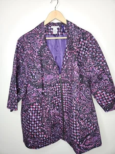 Maggie Barnes Catherine's Jacket 3XWP Purple Paisley Tapestry Fairy Cotton Boho - Picture 1 of 13