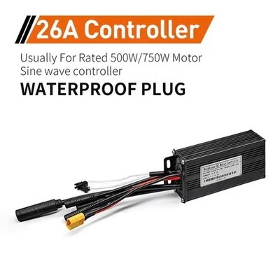 E-bike 24V/36V/48V 26A Sine Wave 3-mode Controller WP Pulg For 500W/750W Motor - Image 1 of 3