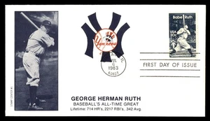Mayfairstamps US FDC 1983 George Herman Ruth Baseball First Day Cover aat_10773 - Picture 1 of 2