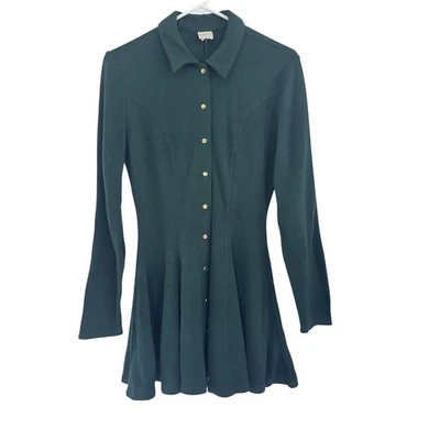 Vestido De Colección United Colors of Benetton Mujer Verde Lana Manga Larga Cuello XS Foto 1 de 4