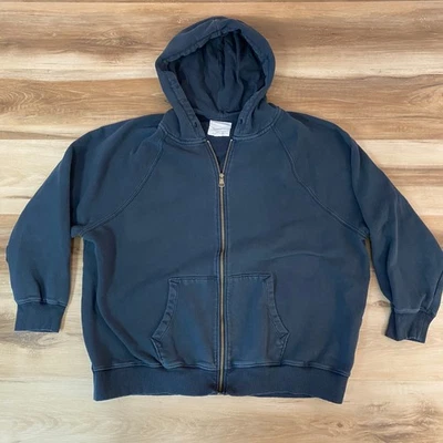 Sudadera con capucha y cremallera completa American Eagle Outfitters para mujer L/XL gris azul Foto 1 de 4