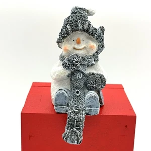 RIC Resina Muñeco de Nieve Navidad Medias Colgador Noel 5 Pulgadas Sombrero Bufanda Mitones con Caja - Imagen 1 de 13