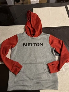 Burton Durable Goods Boys Hoodie Size M Pullover Red Gray - Picture 1 of 7