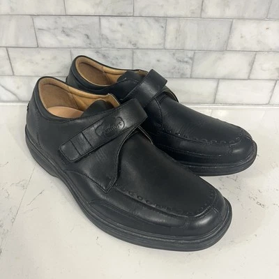 Dr. Zapatos de vestir Comfort Frank 6210 para hombre talla 9,5 XW cuero negro gancho y lazo Foto 1 de 4