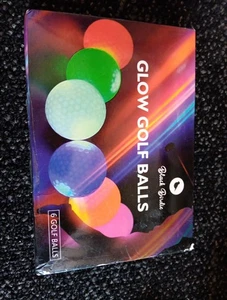 Black Birdie 6 Color In One Glow Dark LED Golf Balls For Night Sports Pack of 6 - Picture 1 of 1