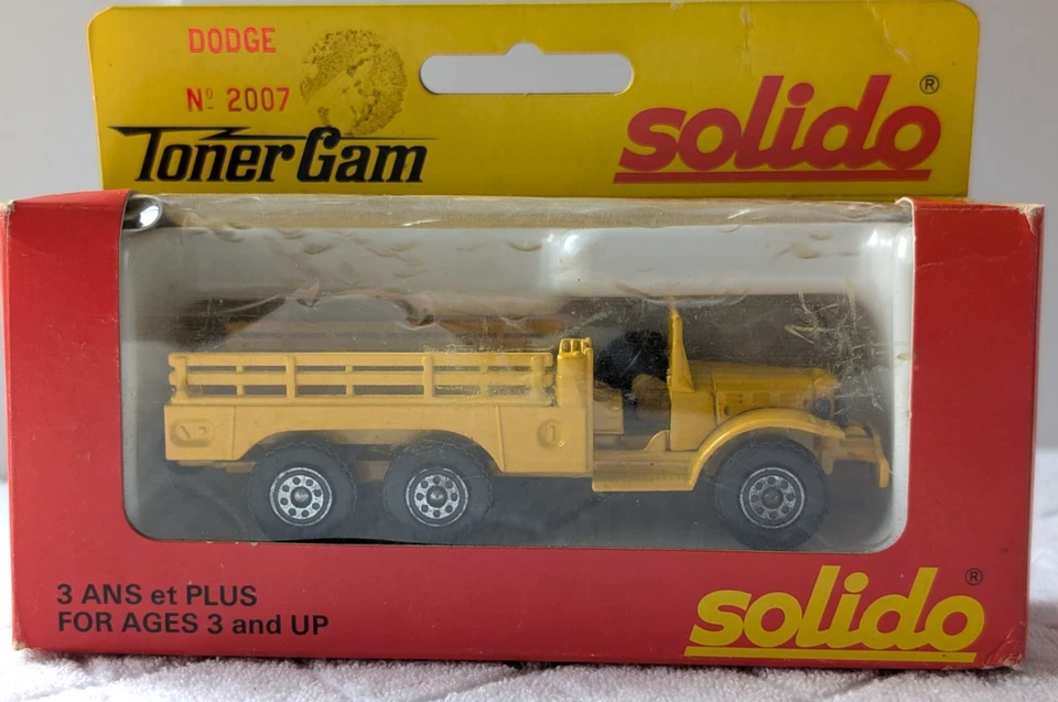 Solido #2007 Toner Gam Dodge 6 X 6 Military Truck Yellow Small Utility NEW Box - Image 1 of 4