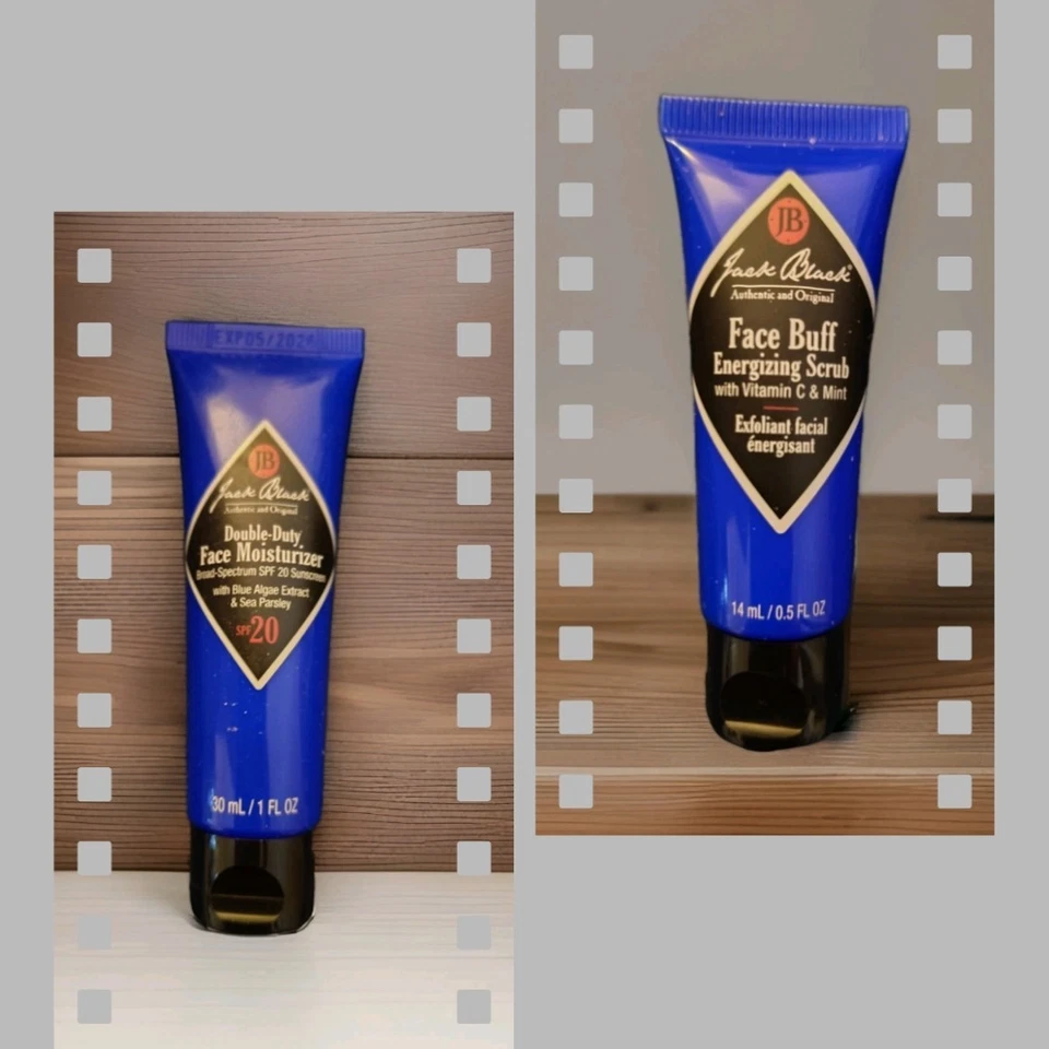 JACK BLACK Combo Hidratante Facial Doble Función y Exfoliante Energizante Tamaños de Viaje Foto 1 de 3