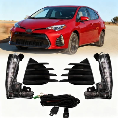 Par de luzes de neblina diurnas para Toyota Corolla SE XSE 2017-2019 com LED DRL - Imagem 1 de 4