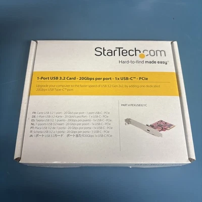 Startech.Com 1 Port Usb 3.2 Gen 2X2 Pci Express Card Usb-C Superspeed 20Gbps Pci - Image 1 of 4