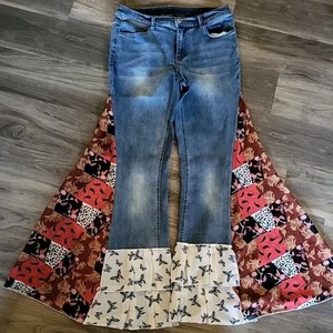 Venus Flare Bell Bottom Jeans Women's Size 12 Boho Hippie Retro Festival - Picture 1 of 7