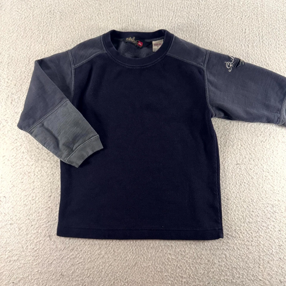 Quiksilver Y2K Sweatshirt Toddlers 4T Navy Blue Cotton Fleece Lined Cozy Winter - Image 1 of 4