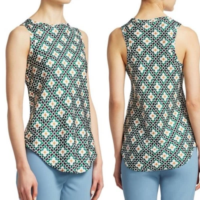 Top Theory Sin Mangas Seda Satén Estampado Geométrico Sin Mangas - Para Mujer Talla M Foto 1 de 4