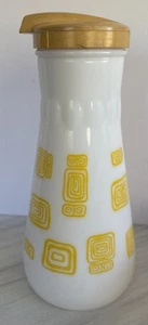 Rara caraffa brocca vetro latte Nocciola Atlas vintage E-Z versare giallo MCM geometrica  - Foto 1 di 4