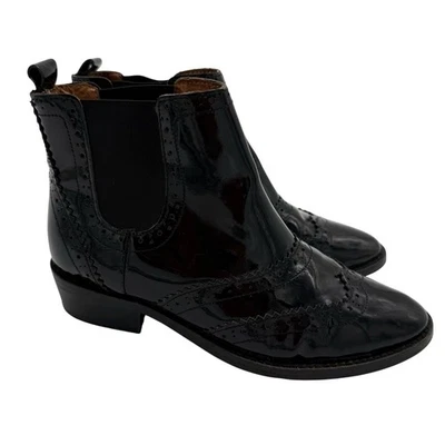 Topshop Mujer Punta de Ala Portugal Charol Academia Botas Chelsea 39 EE. UU. 8.5 Foto 1 de 4