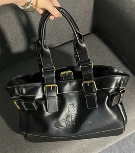 Vivienne Westwood Accord Tote Bag Black Shaped Shoulder Bag FromJapan - Picture 1 of 4