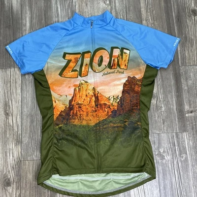 Primal 女式骑行服短袖锡安国家公园全拉链 L 码 — 第 1/4 张图片