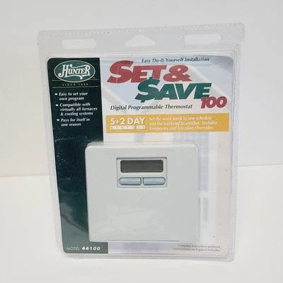 NEW Hunter 1996 Set And Save 100 Digital 7 Day Programmable Thermostat 44100  - Image 1 of 4
