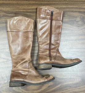 Vince Camuto VC-KELLINI Brown Leather Western Boots Sz 7.5 M - Picture 1 of 8