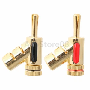 2x Lautsprecherkabel Draht Stecker Bananenstecker AMP HIFI Terminal Stecker 4 mm - Bild 1 von 5