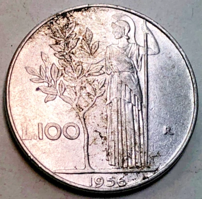 1956 Italy Coin 100 Lire Italian Coins Europe EXACT SHOWN  - Image 1 of 2