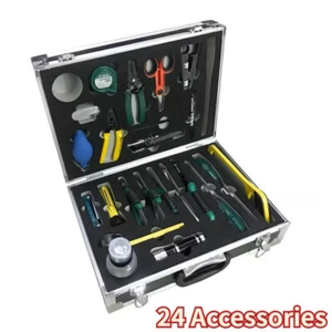 Fusion Splicing Cutter Cleaver Plier Fiber New Optical Tool Kit 24 Accessories - Picture 1 of 8