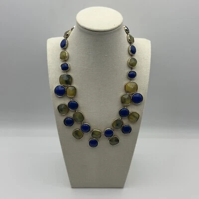 "Collar Banana Republic facetado azul-amarillo 18""" Foto 1 de 4