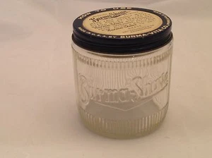 Vintage Burma Vita Burma Rasur geprägtes geripptes Glas mit schönem Metalldeckel Super - Bild 1 von 9