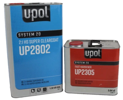 U-Pol UP2802 Clearcoat HS Super Clear Kit with Fast Hardener 2 to 1 Mix UPOL - Image 1 of 2