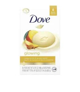 Dove Glowing Gentle 6 Bars Soap Mango/Almond Butter - Picture 1 of 1