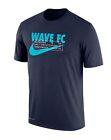 Nike Men’s San Diego Wave Soccer Club Wordmark Navy Blue T-Shirt Size XL New