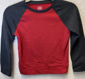 Boy’s Jumping Beans Soft Red with Gray Sleeves and Trim Fleece Pullover Size 7 - Picture 1 of 6