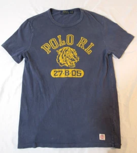 Polo Ralph Lauren RL Tiger 27-B-05 Graphic T-shirt Men M Blue Short Sleeve Flaws - Picture 1 of 10