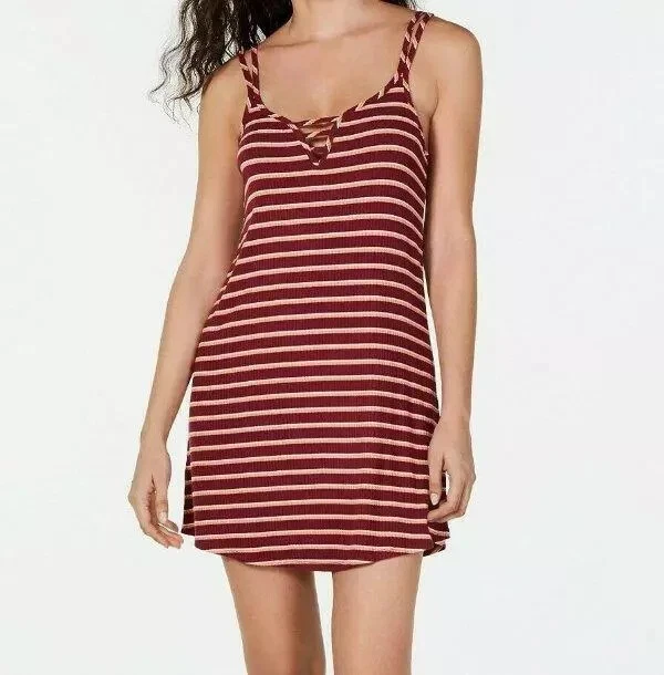 Jenni ladder Front Scoop Neck Chemise Nightgown Pajama Sleepwear Plumwine XL