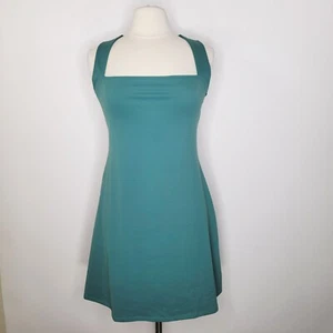 QINSEN NWT Green Athletic Dress Size US 10 Square Neck Lined Retro Pin Up - Picture 1 of 12