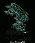 9 "Natürliche smaragdgrüne Jade Carve Aprikose Blumenbaum Topfpflanzen Statue