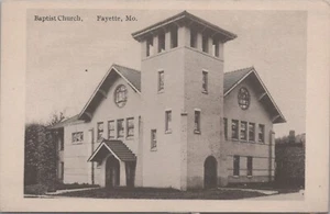 Fayette Missouri Baptistenkirche geteilte Rückseite antike Postkarte nicht verschickt - Bild 1 von 2