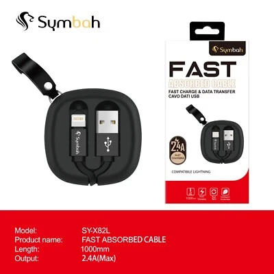 For iPhone x 11 12 13 14 Portable Retractable Charging Cable Lead Data Sync 1M - Image 1 of 4