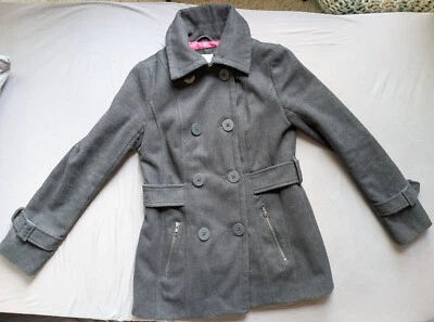 Abrigo de invierno dELiA's mezcla de lana gris doble botonadura guisante para mujer talla M Thinsulate Foto 1 de 2
